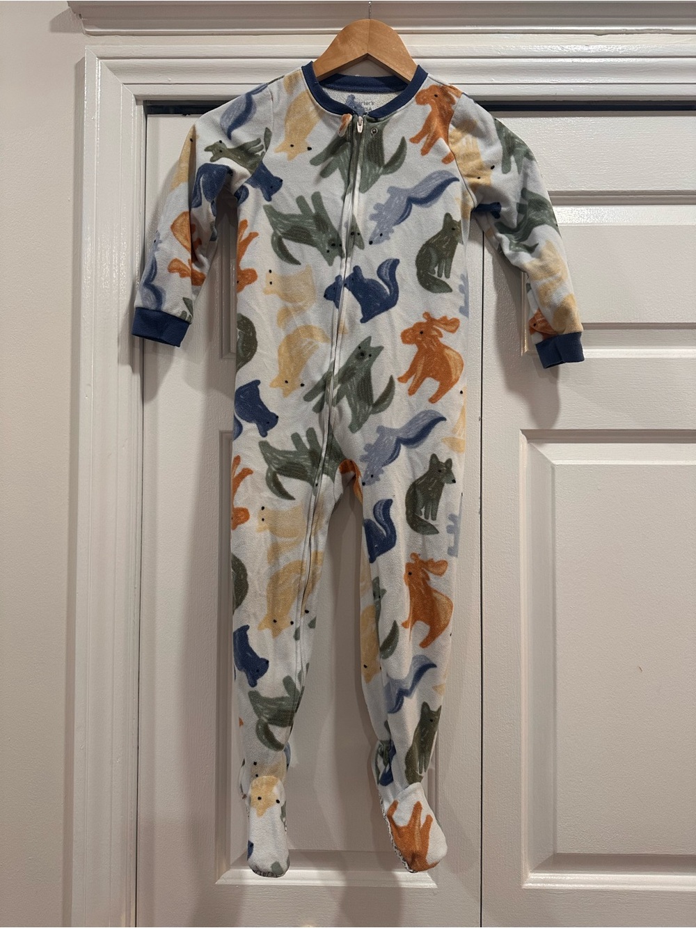Carter's Footed One-Piece with Multi Animal Print - Blue/Navy/Green/Orange/Cream